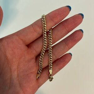 10K solid gold Cuban curb bracelet